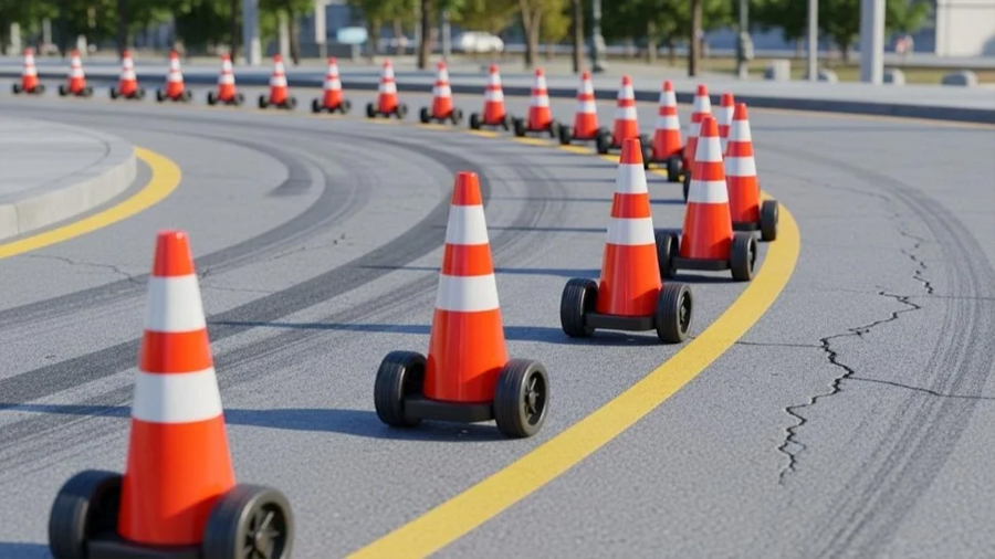 Tecnología politécnica llega al asfalto con conos robotizados diseñados para evitar accidentes.jpg